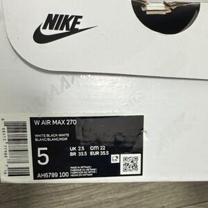 Nike Air Max 270 White Black Sneakers